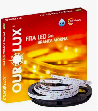 Ourolux Fita LED 5m Branca Morna IP65
